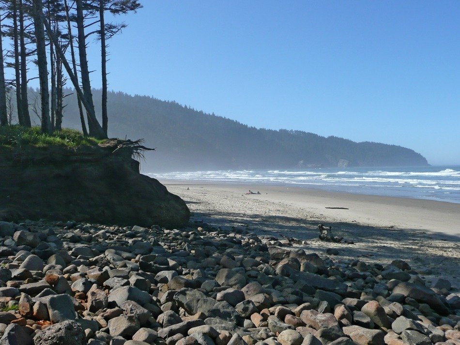 Pebble on the shoreline on the beach