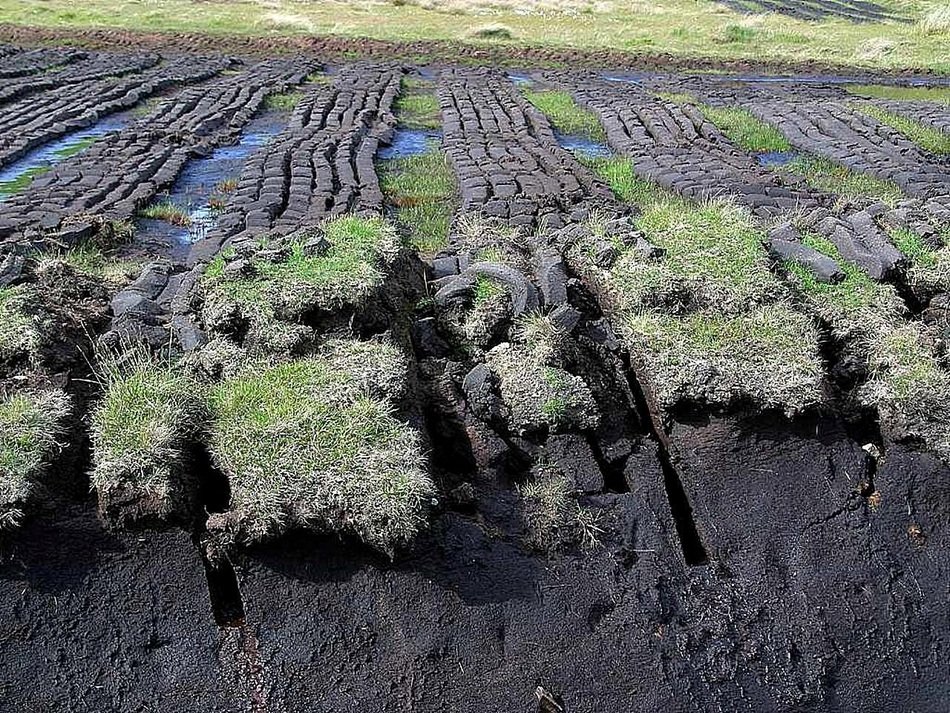cutting of peat field, ireland