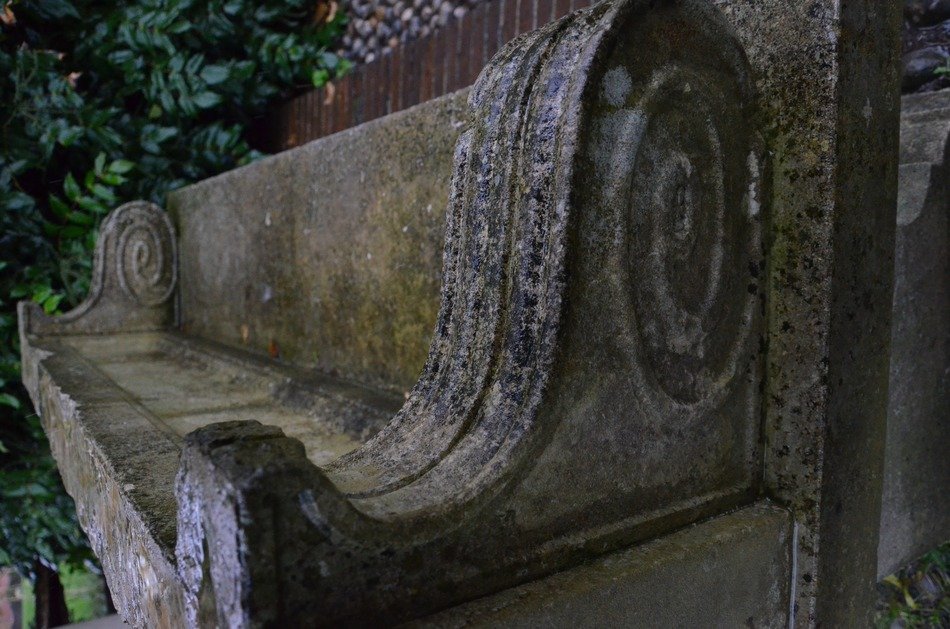 stone bench in the park