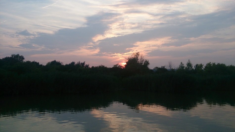 sunset above the lake