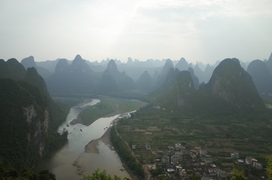 Panorama of the river in the south of China