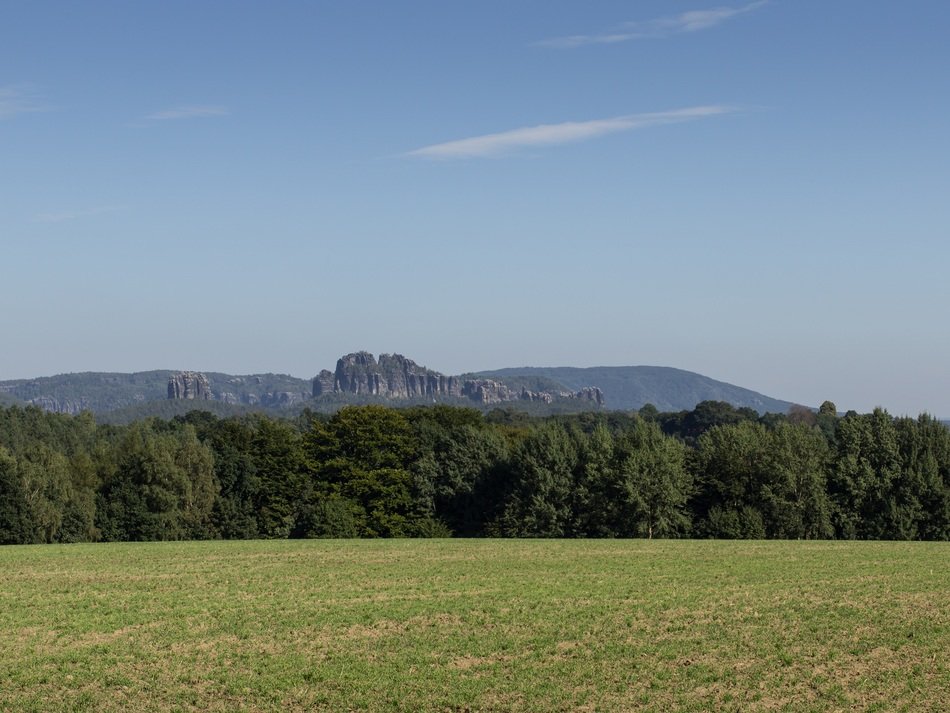 Beautiful Elbe sandstone mountains in Saxony, Germany