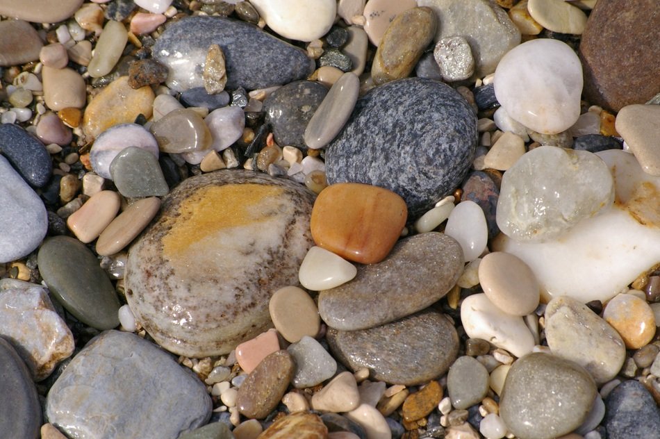 colorful pebbles on the beach