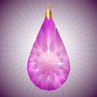 Vector precious purple diamond pendant with gold setting