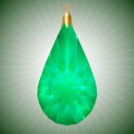 Vector precious green diamond pendant with gold setting
