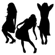 Vector silhouette of a woman N611