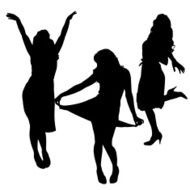 Vector silhouette of a woman N614
