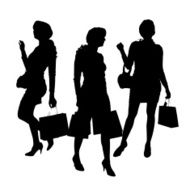 Vector silhouette of a woman N619