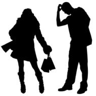 Vector silhouette shopping