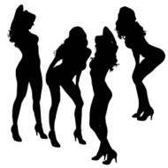 Vector silhouette of a woman N626