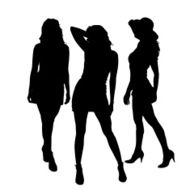 Vector silhouette of a woman N627