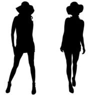 Vector silhouettes of sexy women N3