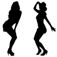 Vector silhouettes of sexy women N4
