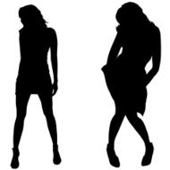 Vector silhouettes of sexy women N5