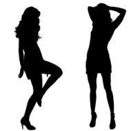 Vector silhouettes of sexy women N6