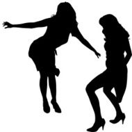 Vector silhouettes of sexy women N7