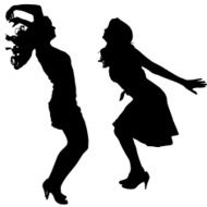 Vector silhouettes of sexy women N8