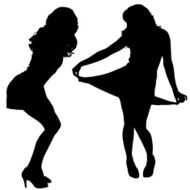 Vector silhouettes of sexy women N9