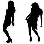 Vector silhouettes of sexy women N10