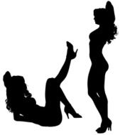 Vector silhouettes of sexy women N11
