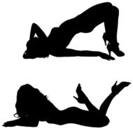Vector silhouettes of sexy women N14