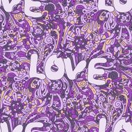 Vector seamless love texture with abstract flowers N8