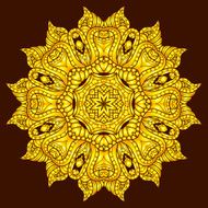 Vector texture with abstract flowers gold