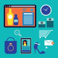 Online shopping infographic elements