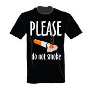 t-shirt in black color do not smoke