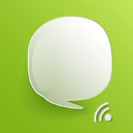Speech Bubble and wi-fi symbol on green background