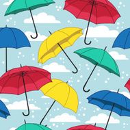 vector seamless pattern with blue umbrellas N2