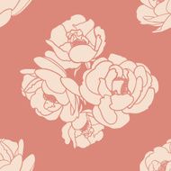 Seamless pattern with pink roses