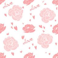 Seamless pattern with pink roses N3