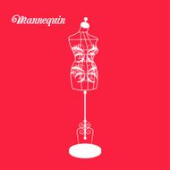vector vintage tailor&#039;s mannequin with size measurements N5