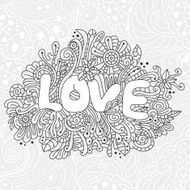 Vector seamless love texture with abstract flowers N9
