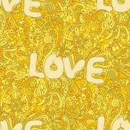 Vector seamless love texture with abstract flowers N10