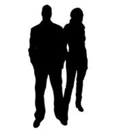 Vector silhouettes man and women N14