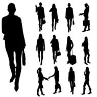 Vector silhouette of businesswoman N23