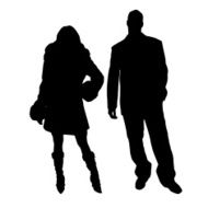 Vector silhouettes man and women N16