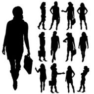 Vector silhouette of businesswoman N24