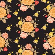 Roses floral background seamless pattern N4