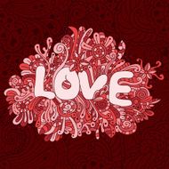 Vector seamless love texture with abstract flowers N12