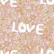 Vector seamless love texture with abstract flowers N13