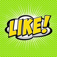 LIKE ! Comic Speech Bubble Cartoon N2