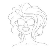 Smiling Woman Sunglasses Contour