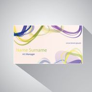 Calling card of art manager