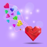 Abstract Valentine Heart Gem Vector