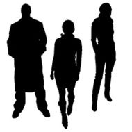 Vector Silhouette Of People N253