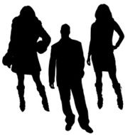Vector Silhouette Of People N254