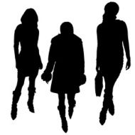Vector Silhouette Of People N255